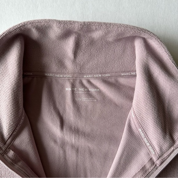 Marc New York Women Ribbed Knit Pullover Sweater Shirt 1/3 Zip Color Amethyst L - Picture 6 of 7